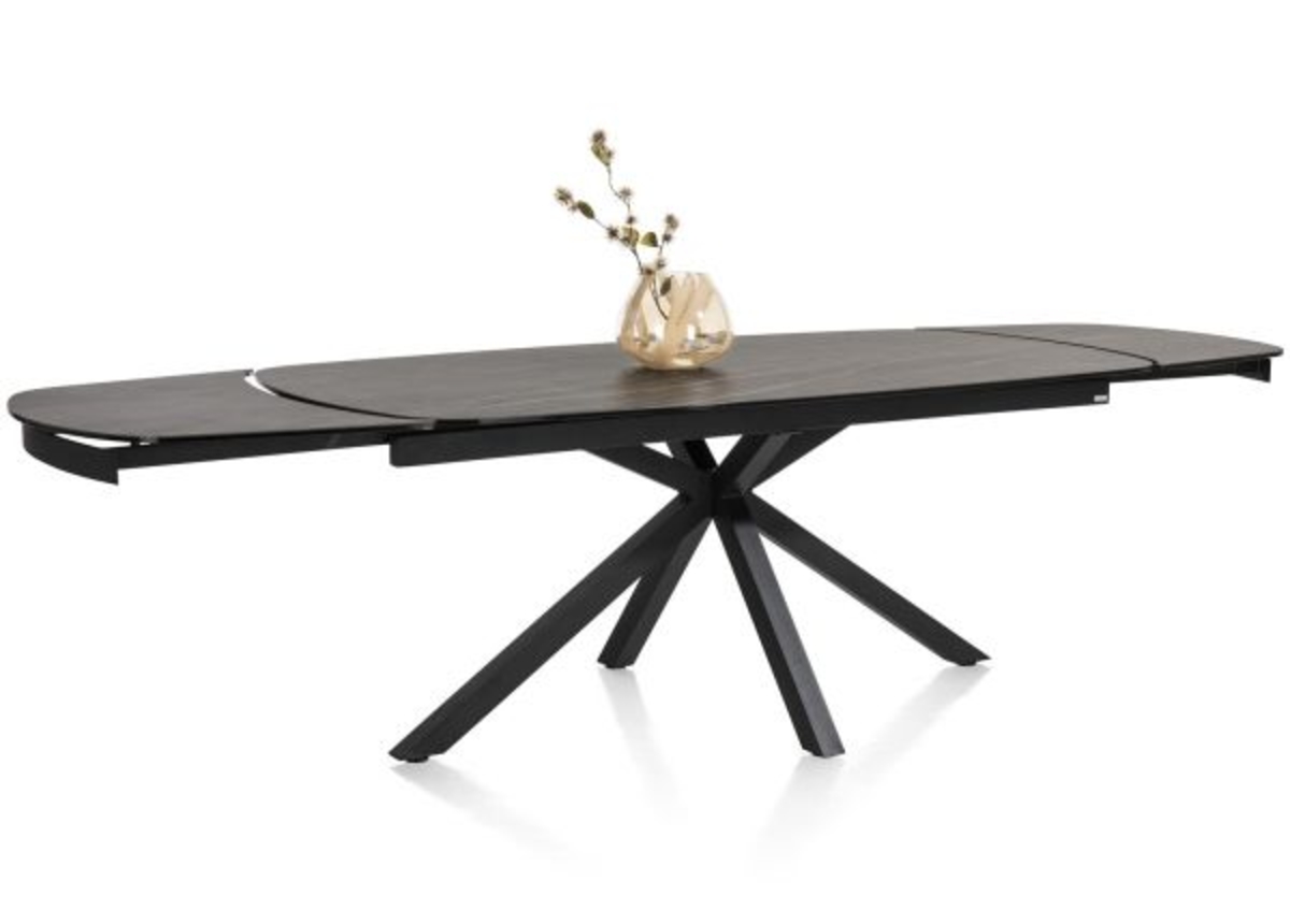 XOOON Montello, Ausziehtisch 200 x 100 cm. (+ 2 x 50) -  zentralem Fuss - Keramikplatte - Schwarz - 11