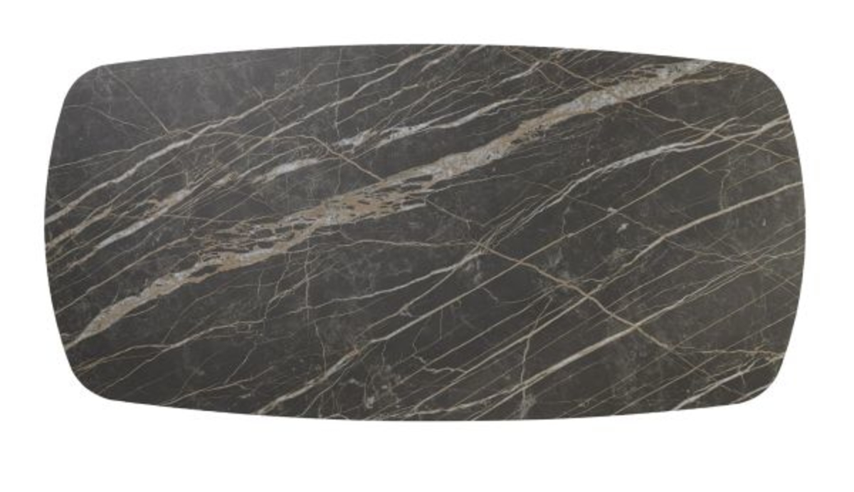 XOOON Montello, Ausziehtisch 200 x 100 cm. (+ 2 x 50) -  zentralem Fuss - Keramikplatte - Schwarz - 2