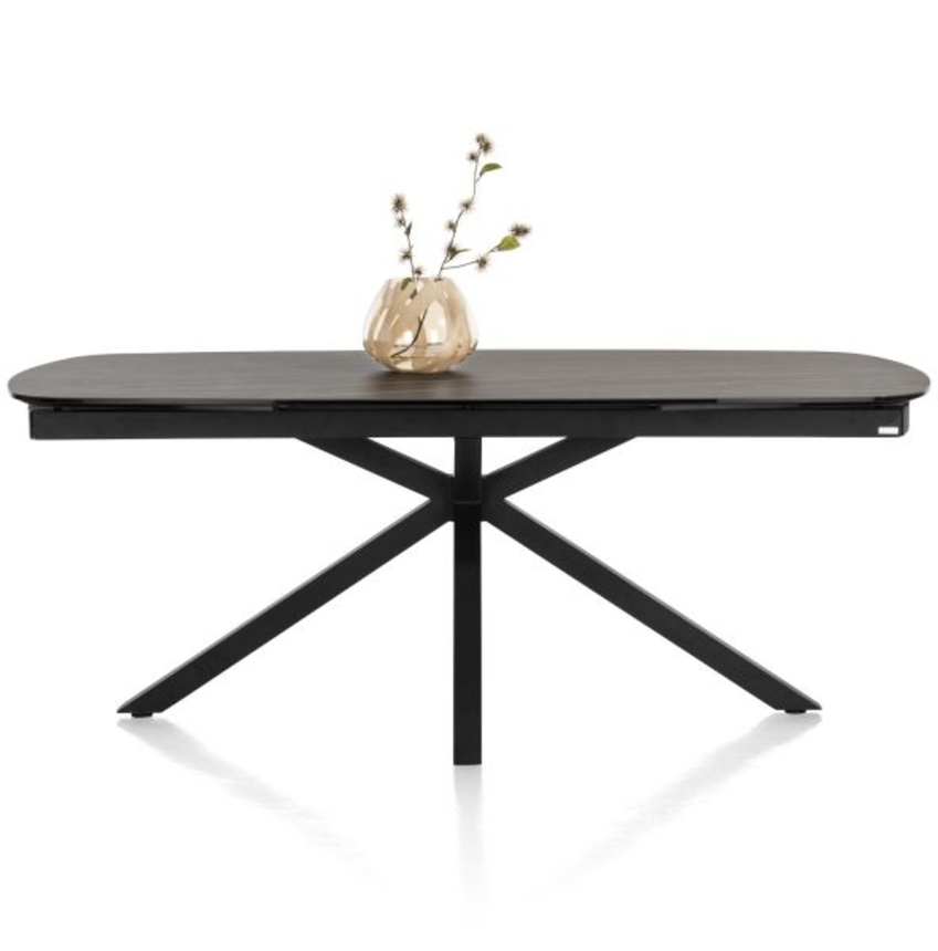 XOOON Montello, Ausziehtisch 200 x 100 cm. (+ 2 x 50) -  zentralem Fuss - Keramikplatte - Schwarz - 7