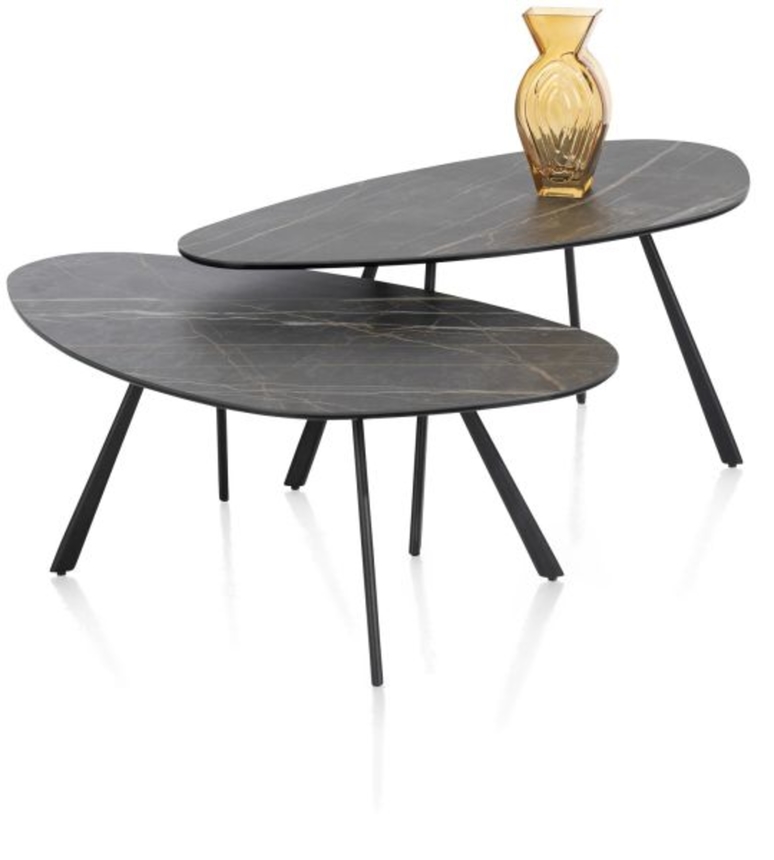 XOOON Montello, Couchtisch 94 x 49 cm. - hoehe 35 cm. - Keramikplatte - Schwarz - 5