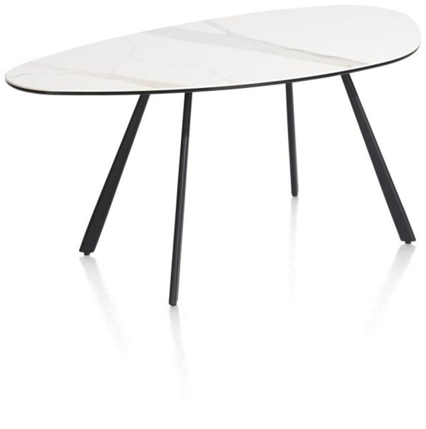 XOOON Montello, Couchtisch 94 x 49 cm. - hoehe 42 cm. - Keramikplatte - Beige, Weiß - 4