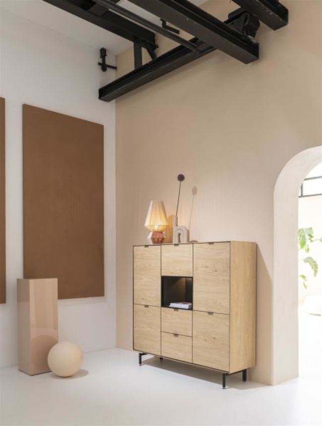 XOOON Elements, Highboard 150 cm - 5-Türen + 2-Laden + 1-Nische + Led -  - 4