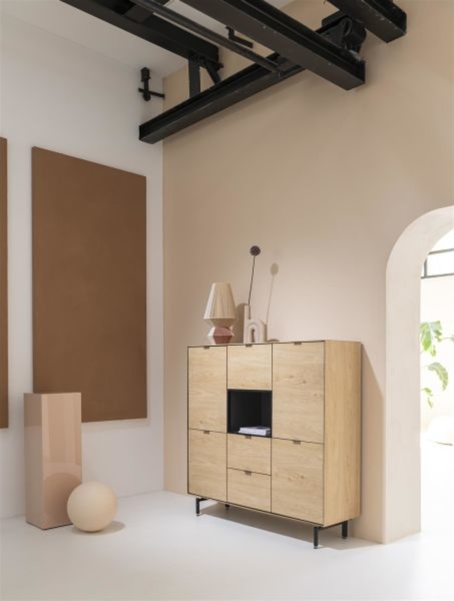 XOOON Elements, Highboard 150 cm - 5-Türen + 2-Laden + 1-Nische + Led -  - 5