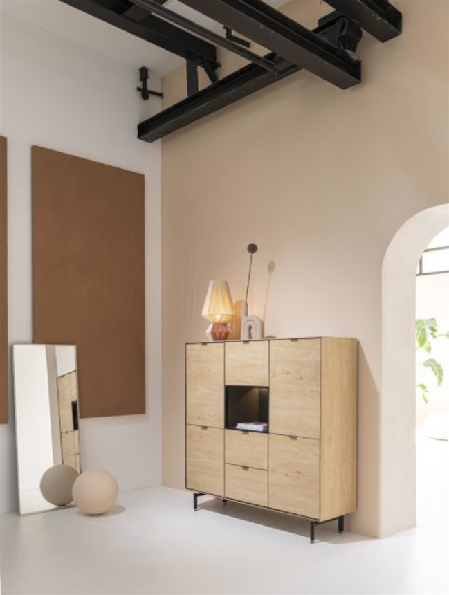 XOOON Elements, Highboard 150 cm - 5-Türen + 2-Laden + 1-Nische + Led -  - 6