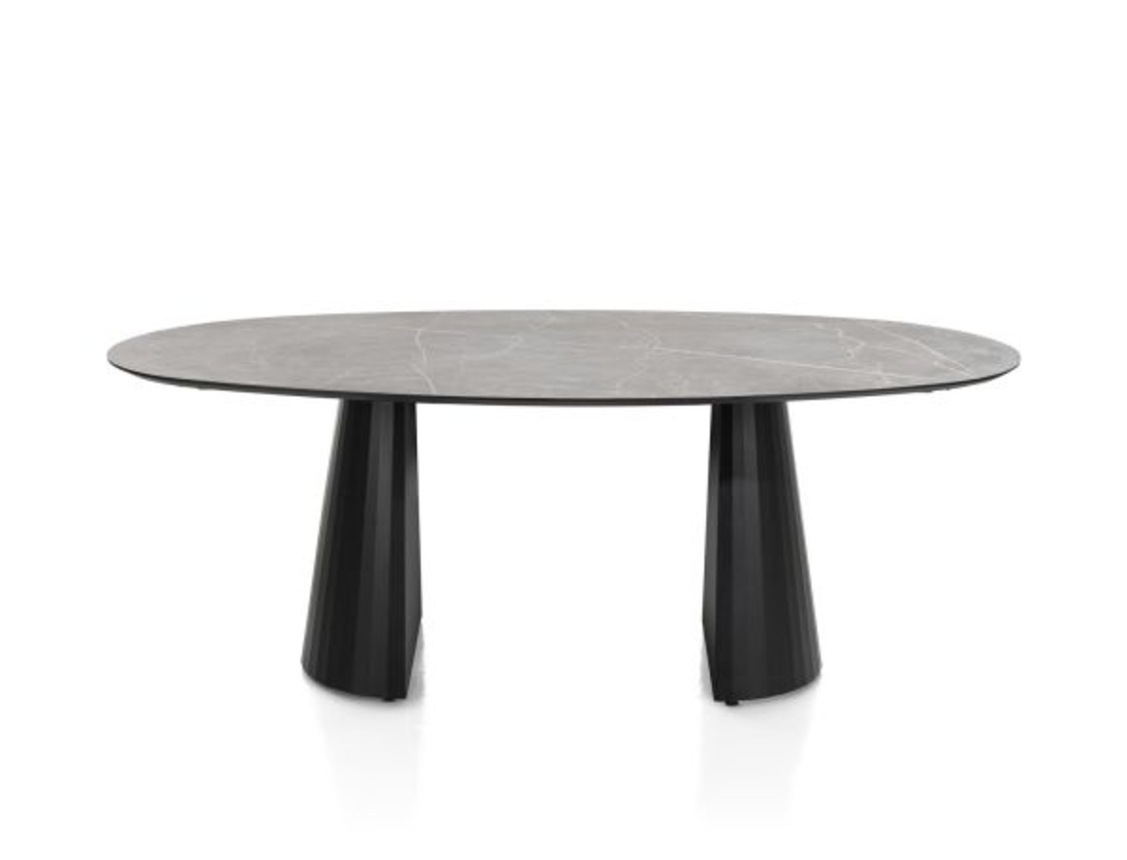 XOOON Arabax, Tisch - Ellipse - 210 x 120 cm - Grau - 1