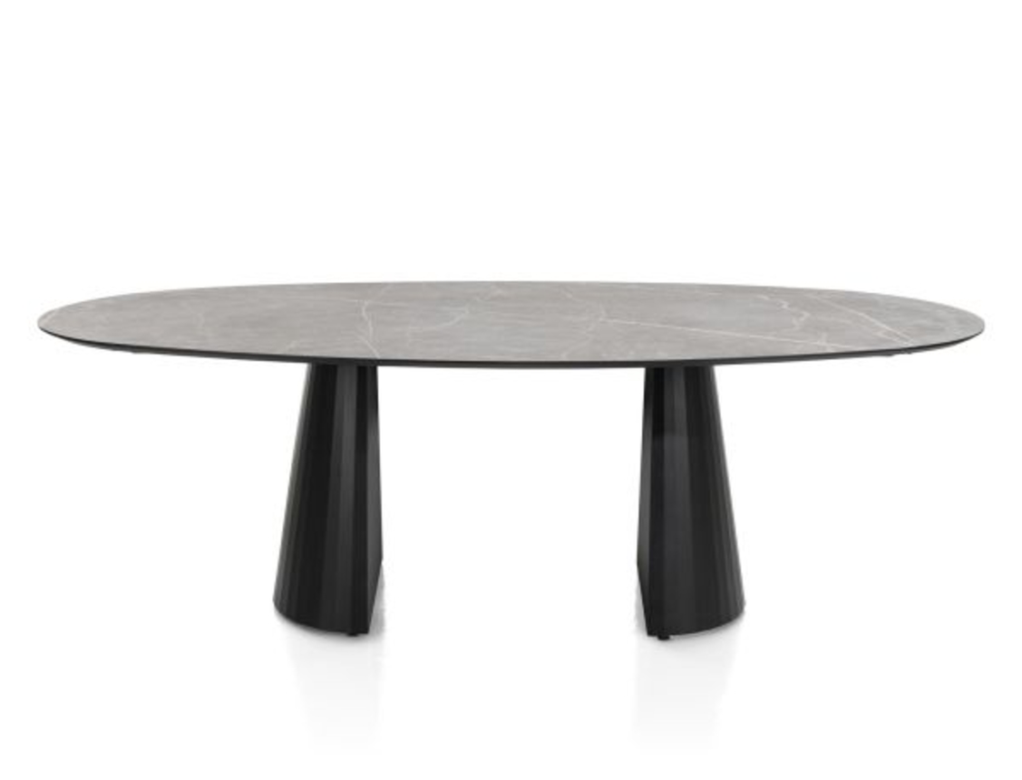 XOOON Arabax, Tisch - Ellipse - 240 x 120 cm - Grau - 1