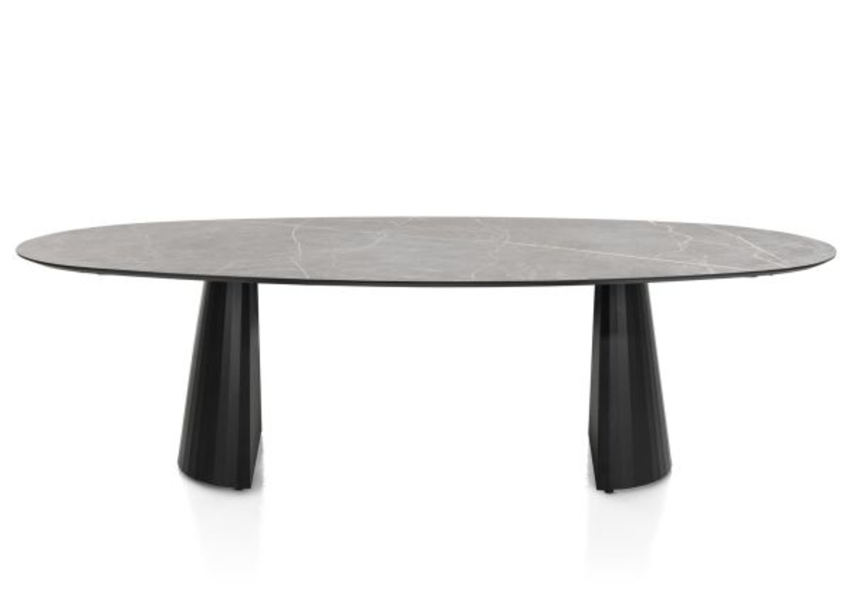 XOOON Arabax, Tisch - Ellipse - 270 x 120 cm - Grau - 1