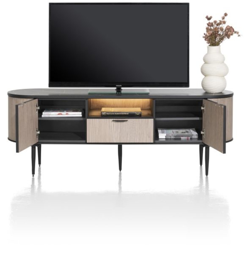 XOOON Aramon, Lowboard 170 cm. - 2-Türen + 1-Lade + 1-Nische (+ LED) -  - 3