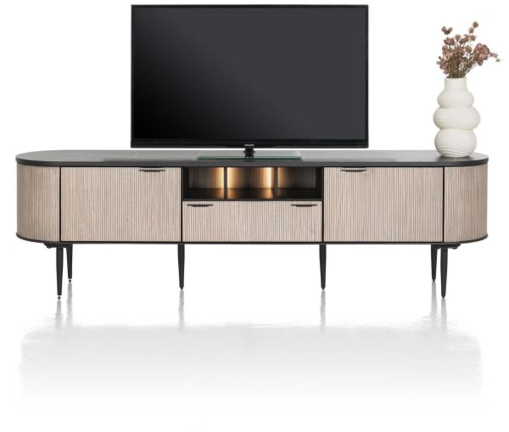 XOOON Aramon, Lowboard 210 cm. - 2-Türen + 1-Lade + 1-Nische (+ LED) -  - 1