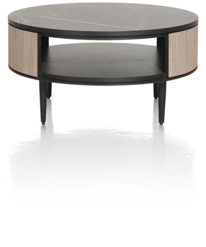 XOOON Aramon, Couchtisch Durchmesser 75 cm. + 1-Nische - Schwarz - 3