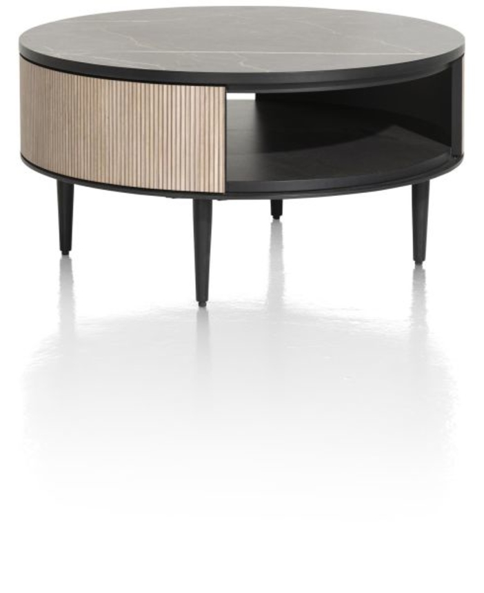 XOOON Aramon, Couchtisch Durchmesser 75 cm. + 1-Nische - Schwarz - 4