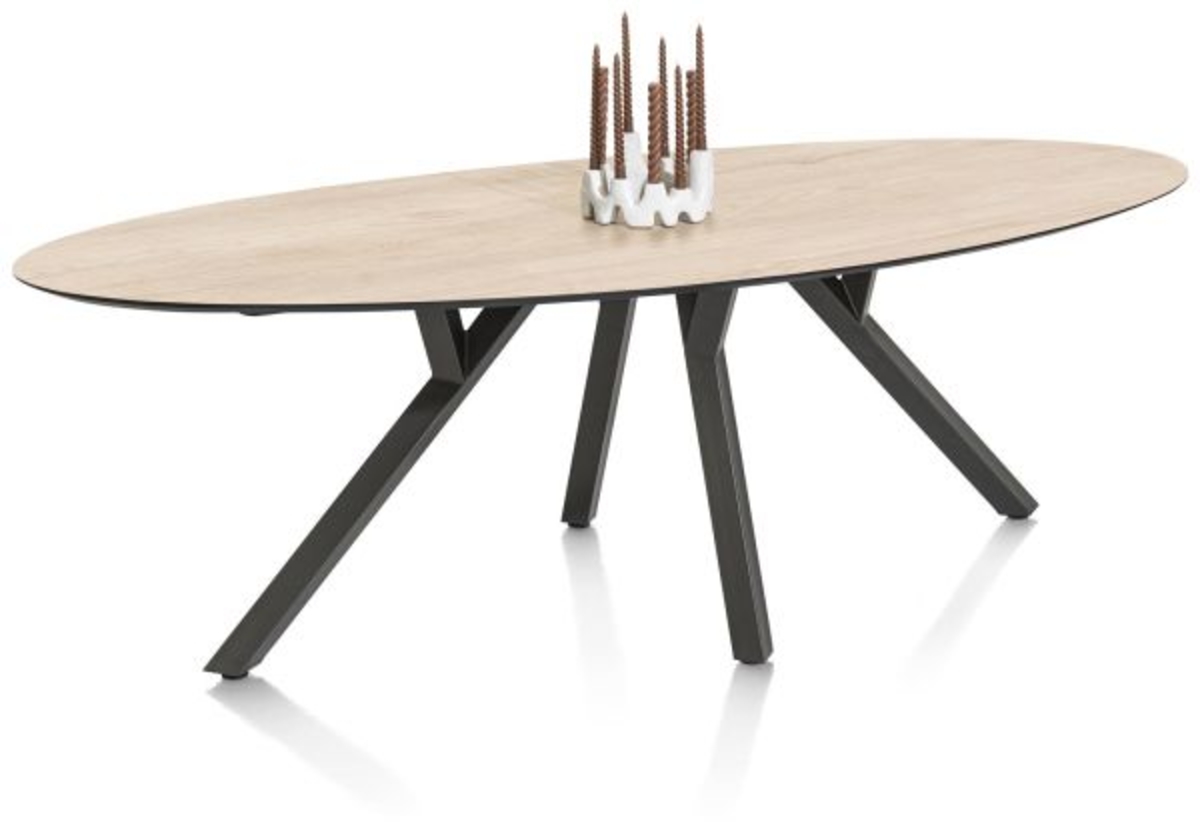 XOOON Minato, Tisch - Ellipse - 240 x 110 cm. - Beige, Braun - 2