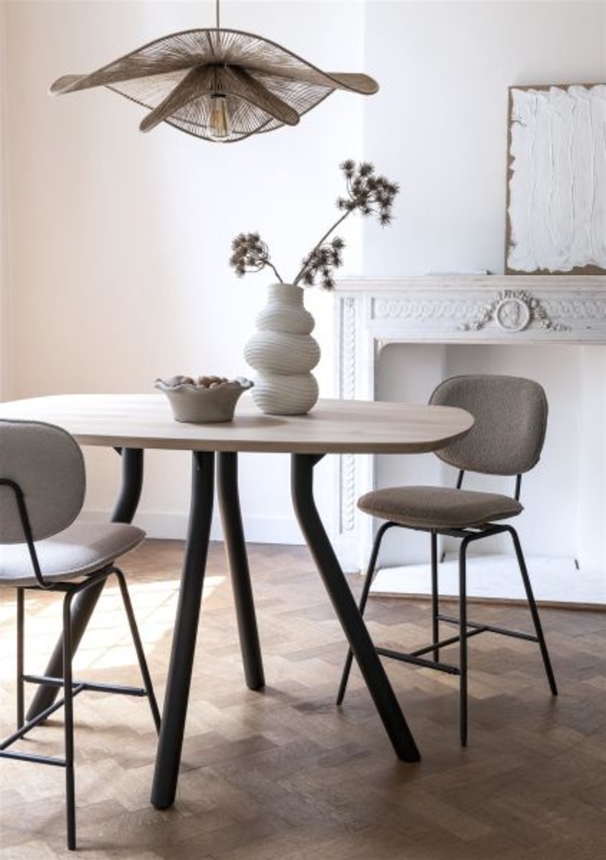 XOOON Arvada, Tresentisch 160 x 100 cm. - oval - Zentralfuss kurz - Beige, Braun - 9