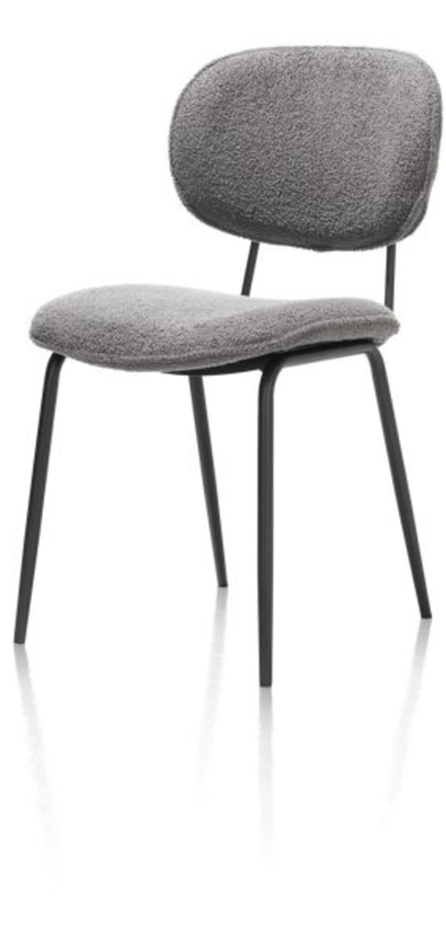 XOOON Lexi, Stuhl - schwarzer Rahmen (ROB) - Stoff Avicci - Schwarz/ Anthrazit, Grau - 2