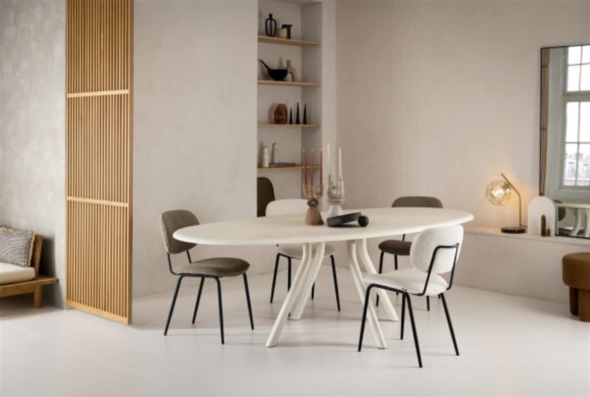 XOOON Lexi, Stuhl - schwarzer Rahmen (ROB) - Stoff Avicci - Braun, Taupe - 5