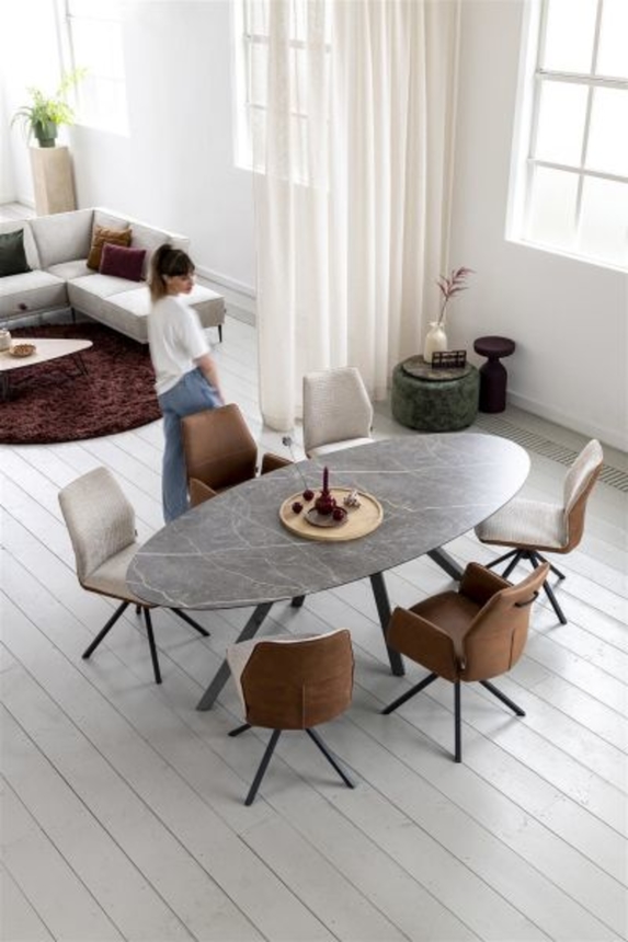 XOOON Franky, Stuhl - drehbares Metallgestell - Schwarz/ Anthrazit, Blau, Braun, Grau, Gruen, Orange, Pink, Rot, Taupe, Weiss, Gelb - 10