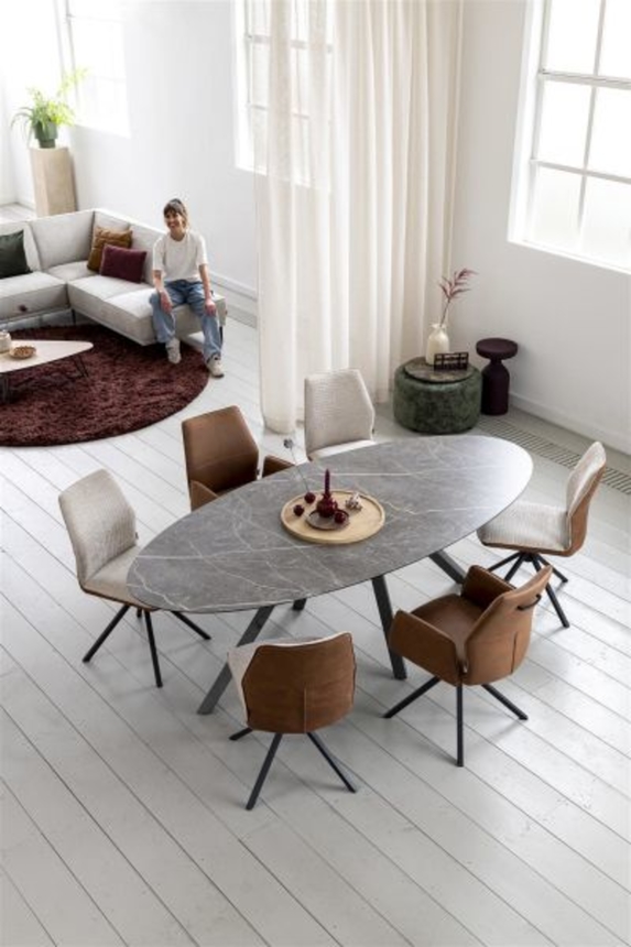 XOOON Franky, Stuhl - drehbares Metallgestell - Schwarz/ Anthrazit, Blau, Braun, Grau, Gruen, Orange, Pink, Rot, Taupe, Weiss, Gelb - 9