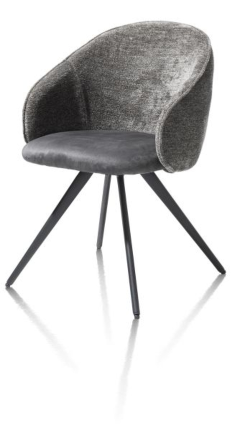 XOOON Owen, Armlehnstuhl - 4-Füße - drehbar - Stoff Calabria - Schwarz/ Anthrazit, Grau - 2