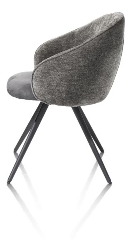 XOOON Owen, Armlehnstuhl - 4-Füße - drehbar - Stoff Calabria - Schwarz/ Anthrazit, Grau - 4