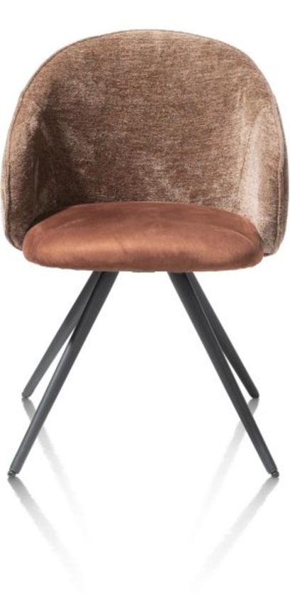 XOOON Owen, Armlehnstuhl - 4-Füße - drehbar - Stoff Calabria - Braun, Rot - 1