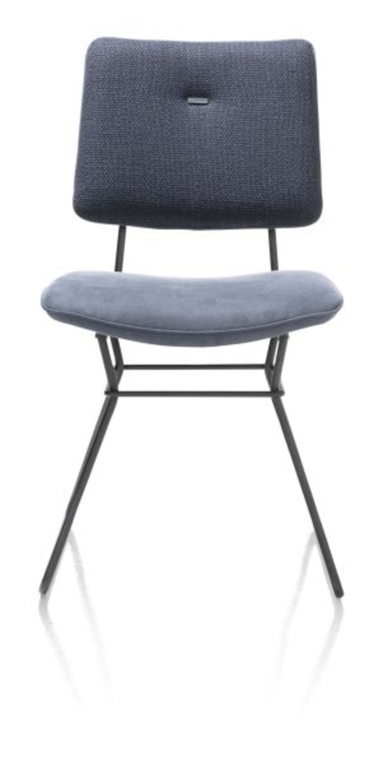 XOOON Otis, Stuhl - schwarzer Rahmen - Kombi Vito / Nubucco mit Biese Nubucco - Blau, Blau - 1