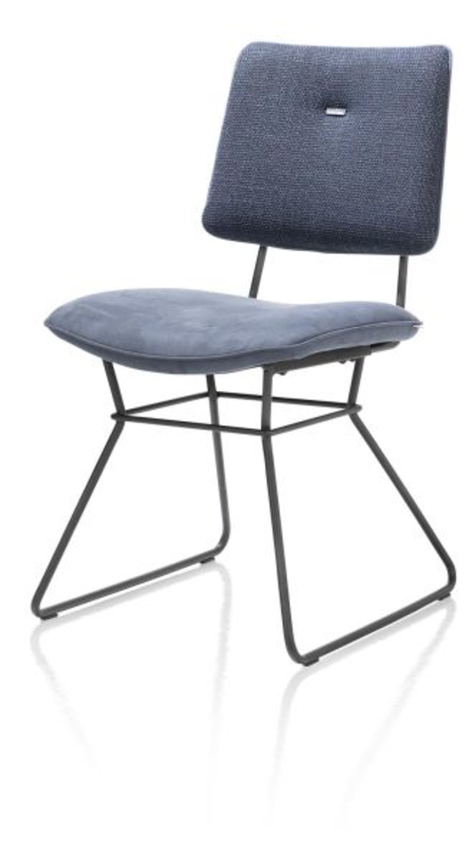 XOOON Otis, Stuhl - schwarzer Rahmen - Kombi Vito / Nubucco mit Biese Nubucco - Blau, Blau - 2