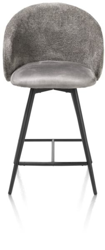 XOOON Owen, Tresenstuhl - 4-Füße - drehbar - Stoff Calabria / Enzo - Schwarz/ Anthrazit, Grau - 1