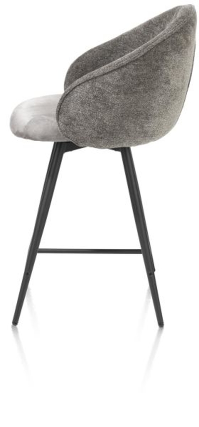 XOOON Owen, Tresenstuhl - 4-Füße - drehbar - Stoff Calabria / Enzo - Schwarz/ Anthrazit, Grau - 3