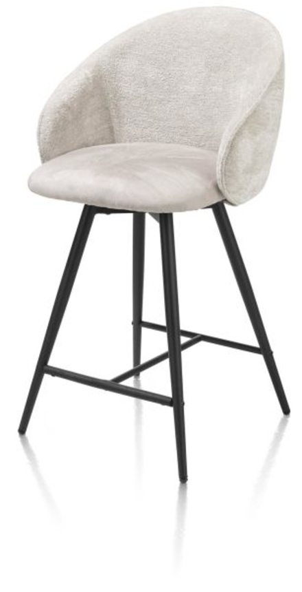 XOOON Owen, Tresenstuhl - 4-Füße - drehbar - Stoff Calabria / Enzo - Grau - 2