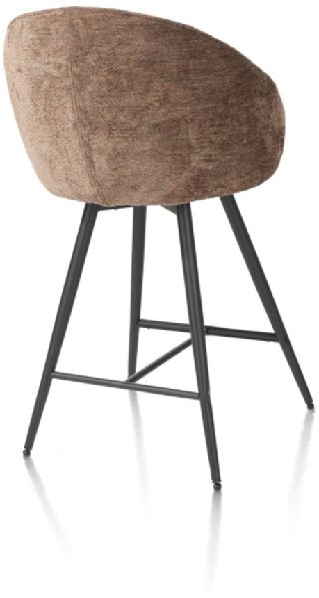 XOOON Owen, Tresenstuhl - 4-Füße - drehbar - Stoff Calabria / Enzo - Braun, Rot - 4