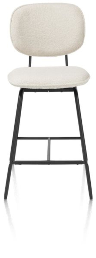 XOOON Lexi, Tresenstuhl - Rahmen schwarz (ROB) - Stoff Avicci - Weiss - 1