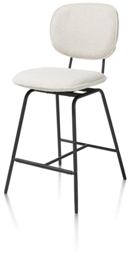 XOOON Lexi, Tresenstuhl - Rahmen schwarz (ROB) - Stoff Avicci - Weiss - 2