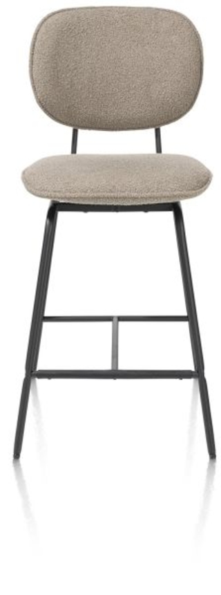 XOOON Lexi, Tresenstuhl - Rahmen schwarz (ROB) - Stoff Avicci - Braun, Taupe - 1