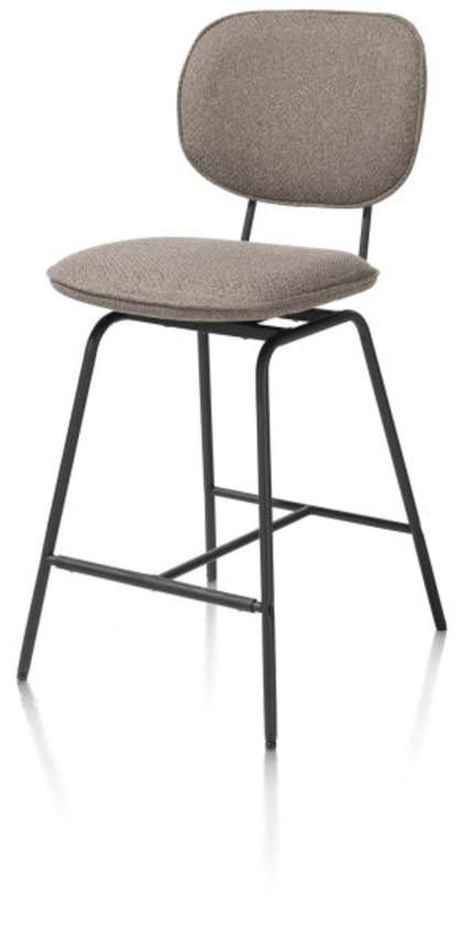 XOOON Lexi, Tresenstuhl - Rahmen schwarz (ROB) - Stoff Ponti - Braun - 2