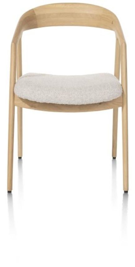 XOOON Dante, Armlehnstuhl - Eiche naturell mit Sitz in Stoff Brioni - Creme - 1