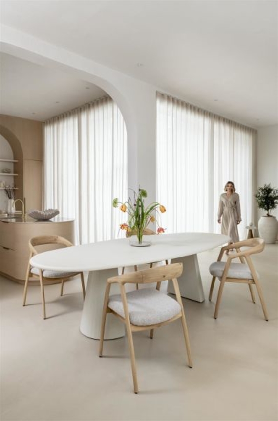 XOOON Dante, Armlehnstuhl - Eiche naturell mit Sitz in Stoff Brioni - Creme - 11