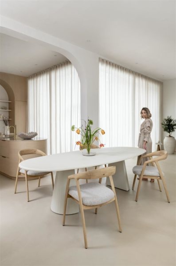 XOOON Dante, Armlehnstuhl - Eiche naturell mit Sitz in Stoff Brioni - Creme - 13