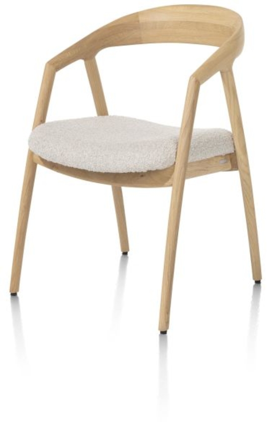 XOOON Dante, Armlehnstuhl - Eiche naturell mit Sitz in Stoff Brioni - Creme - 2