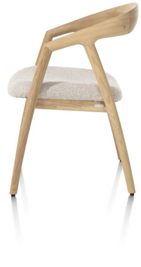 XOOON Dante, Armlehnstuhl - Eiche naturell mit Sitz in Stoff Brioni - Creme - 4