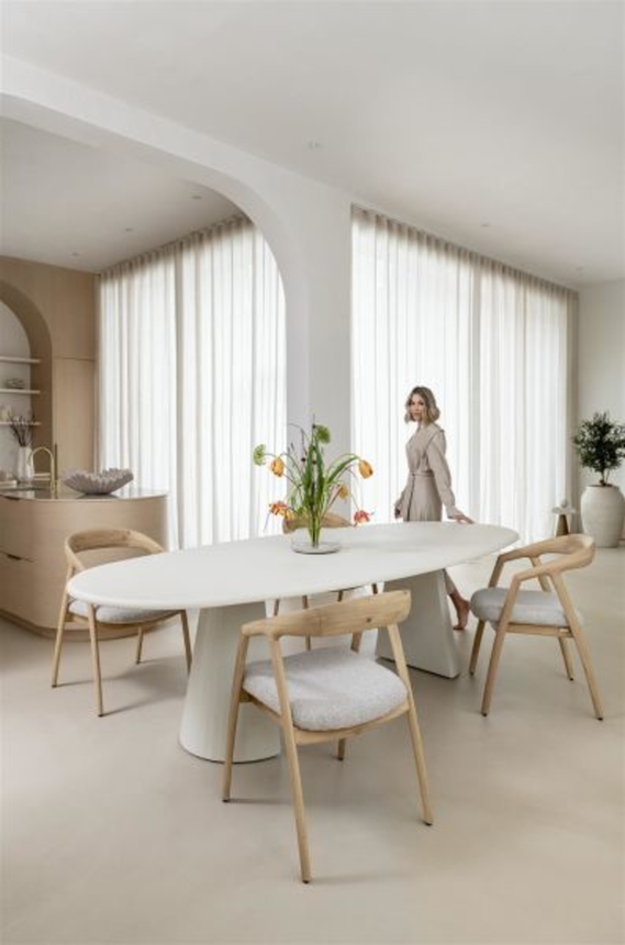 XOOON Dante, Armlehnstuhl - Eiche naturell mit Sitz in Stoff Brioni - Leber - 9