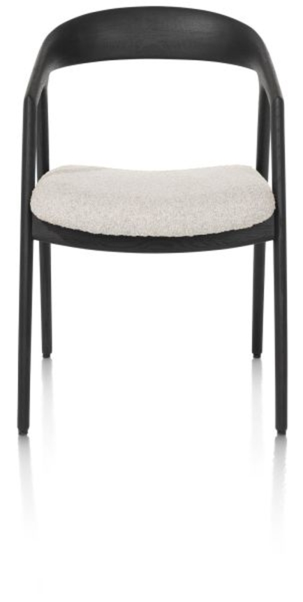 XOOON Dante, Armlehnstuhl - Eiche anthrazit mit Sitz in Stoff Brioni - Creme - 1