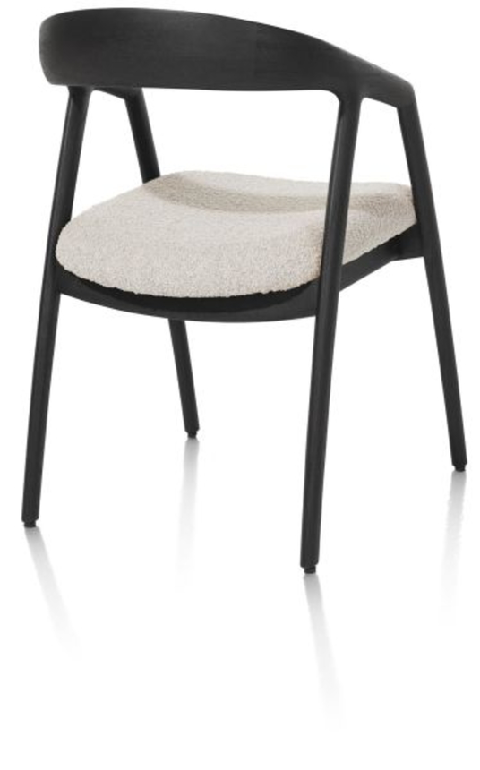 XOOON Dante, Armlehnstuhl - Eiche anthrazit mit Sitz in Stoff Brioni - Creme - 3