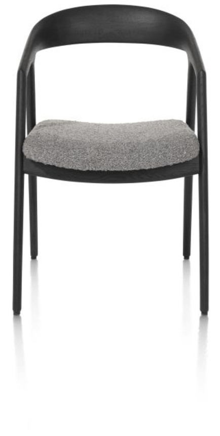 XOOON Dante, Armlehnstuhl - Eiche anthrazit mit Sitz in Stoff Brioni - Leber - 1