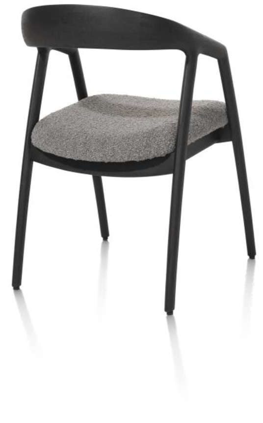 XOOON Dante, Armlehnstuhl - Eiche anthrazit mit Sitz in Stoff Brioni - Leber - 3