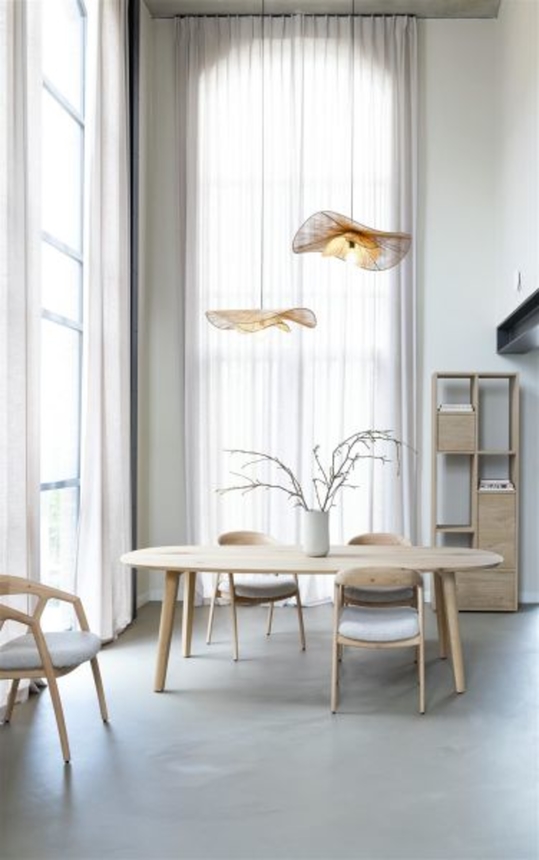 XOOON Dante, Armlehnstuhl - Eiche anthrazit mit Sitz in Stoff Brioni - Leber - 5