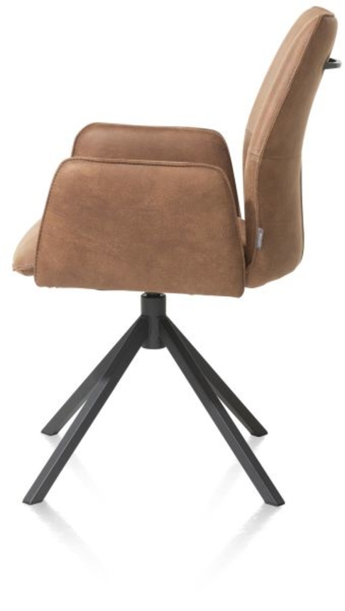 XOOON Franky, Armlehnstuhl - drehbar - Handgriff - Taschenfederkern - Taurus - Braun, Orange - 3