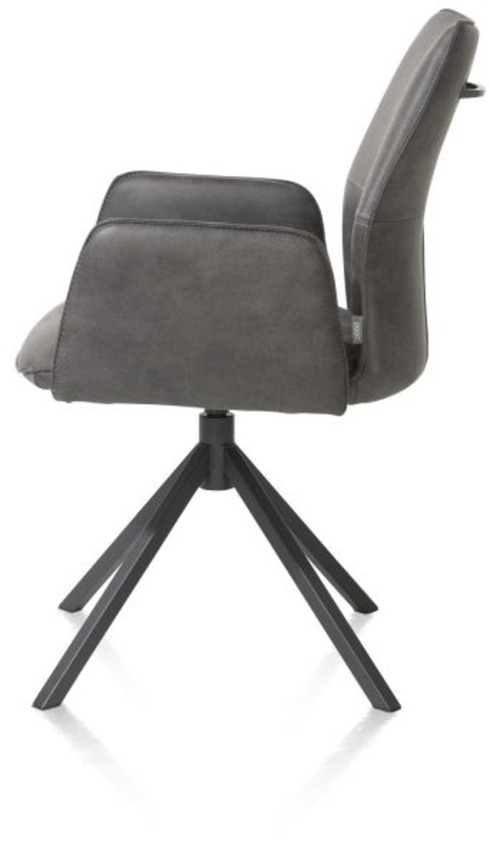 XOOON Franky, Armlehnstuhl - drehbar - Handgriff - Taschenfederkern - Taurus - Schwarz/ Anthrazit, Braun - 3