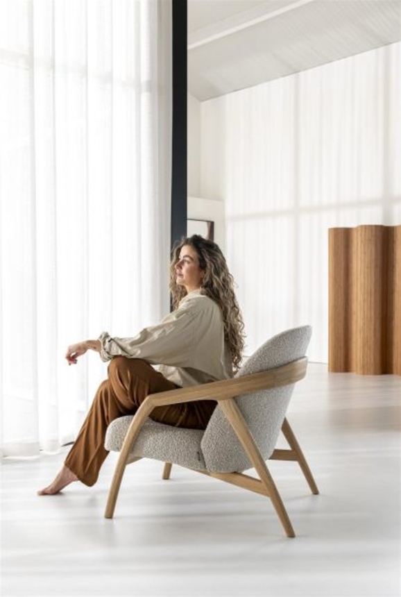 XOOON Dante, Sessel - Eiche naturell - Stoff Brioni - Creme - 10