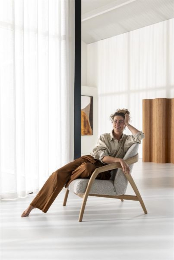 XOOON Dante, Sessel - Eiche naturell - Stoff Brioni - Creme - 6