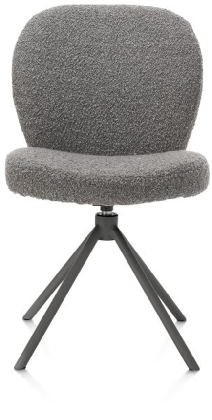 XOOON Jaxon, Stuhl - Gestell Grafit - drehbar - Stoff Brioni - Leber - 1